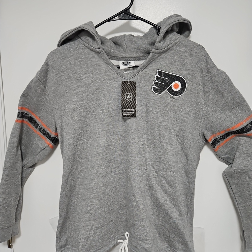 NHL Philadelphia Flyers Gray and Orange Hoodie